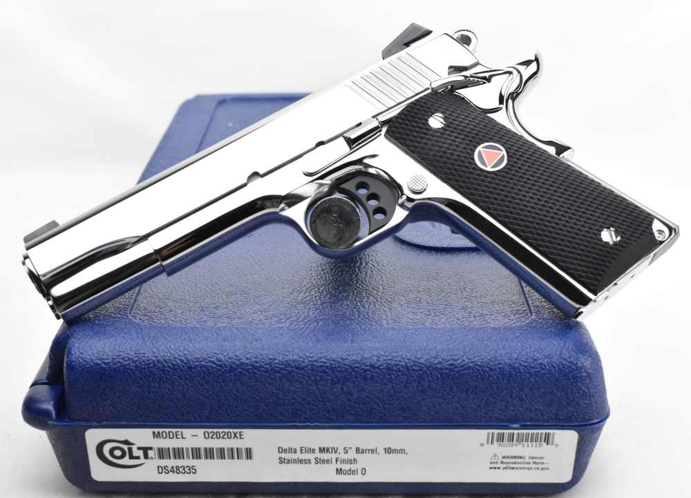  BRIGHT STAINLESS Colt Delta Elite 10mm Brand New in Factory Case-img-22