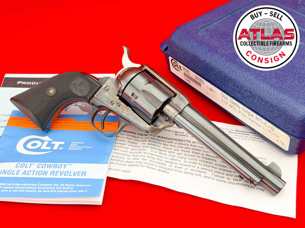 2001 Colt Single Action SAA Cowboy .45 Colt 5.5" Blue & CCH w/ Case 99%+-img-6