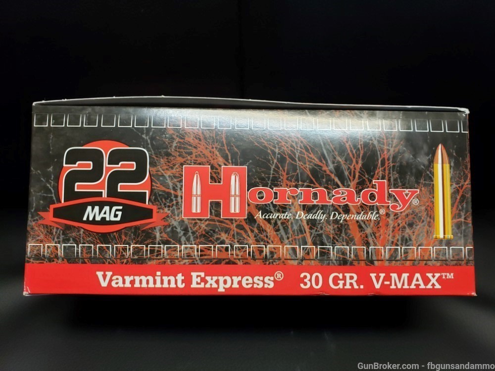 IN STOCK! 500 ROUNDS NEW HORNADY 22 MAGNUM 30 GR MAG V MAX VARMINT EXPRESS-img-1