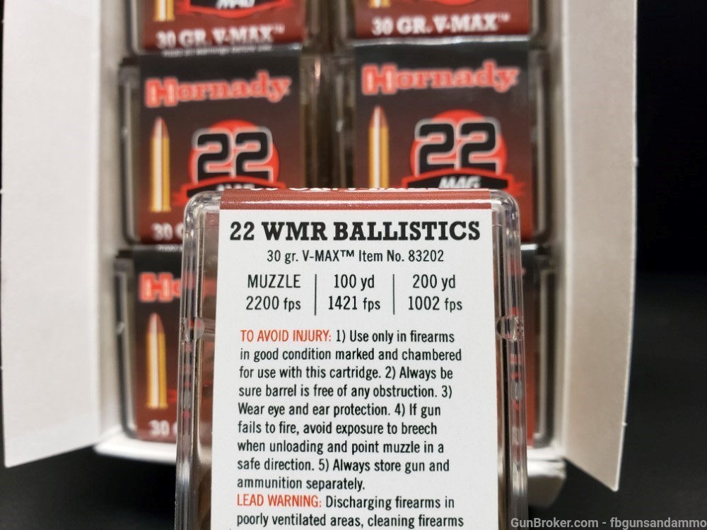 IN STOCK! 500 ROUNDS NEW HORNADY 22 MAGNUM 30 GR MAG V MAX VARMINT EXPRESS-img-3