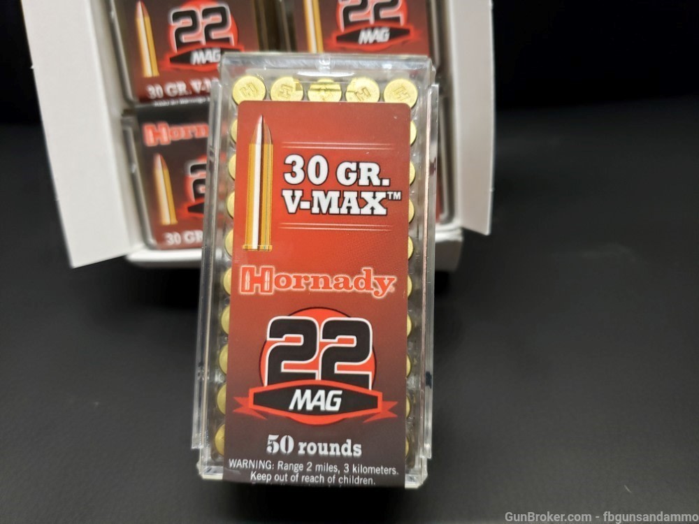 IN STOCK! 500 ROUNDS NEW HORNADY 22 MAGNUM 30 GR MAG V MAX VARMINT EXPRESS-img-0