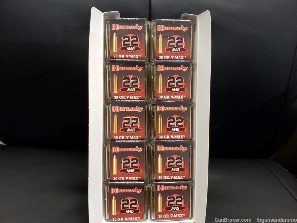 IN STOCK! 500 ROUNDS NEW HORNADY 22 MAGNUM 30 GR MAG V MAX VARMINT EXPRESS-img-2