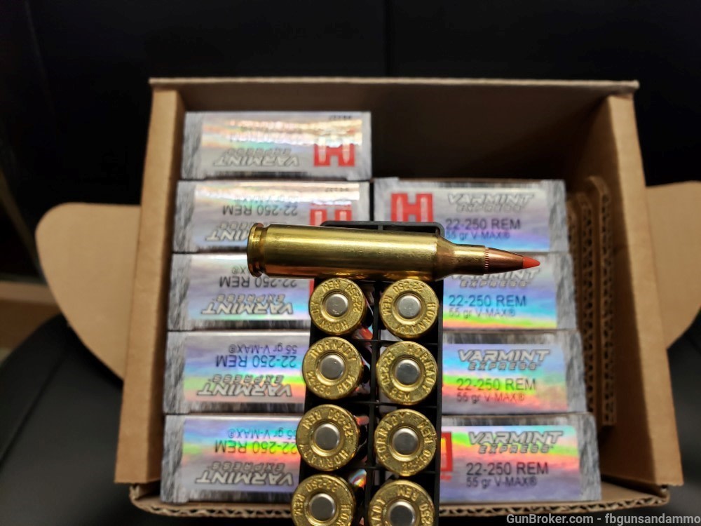 NEW! 200 RDS HORNADY VARMINT EXPRESS .22-250 REM 55 V-MAX REMINGTON 8337-img-3