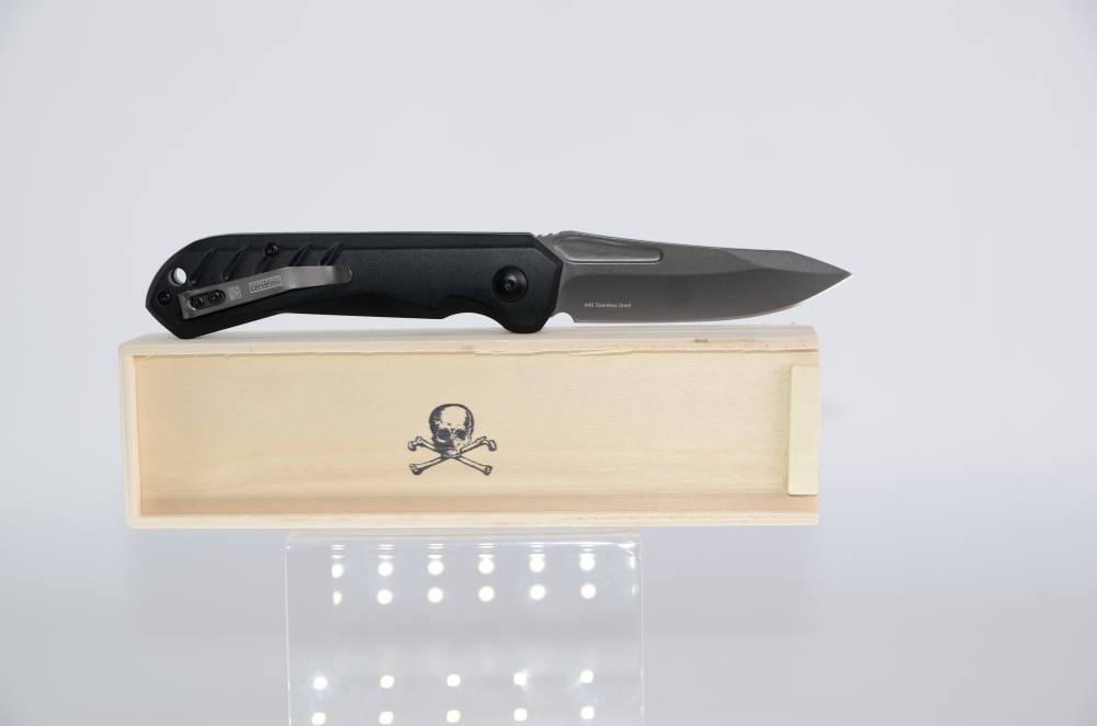 Black Survival Military Switch Blade Pocket Knife Lightweight-img-1
