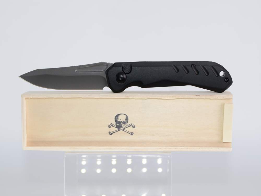 Black Survival Military Switch Blade Pocket Knife Lightweight-img-0