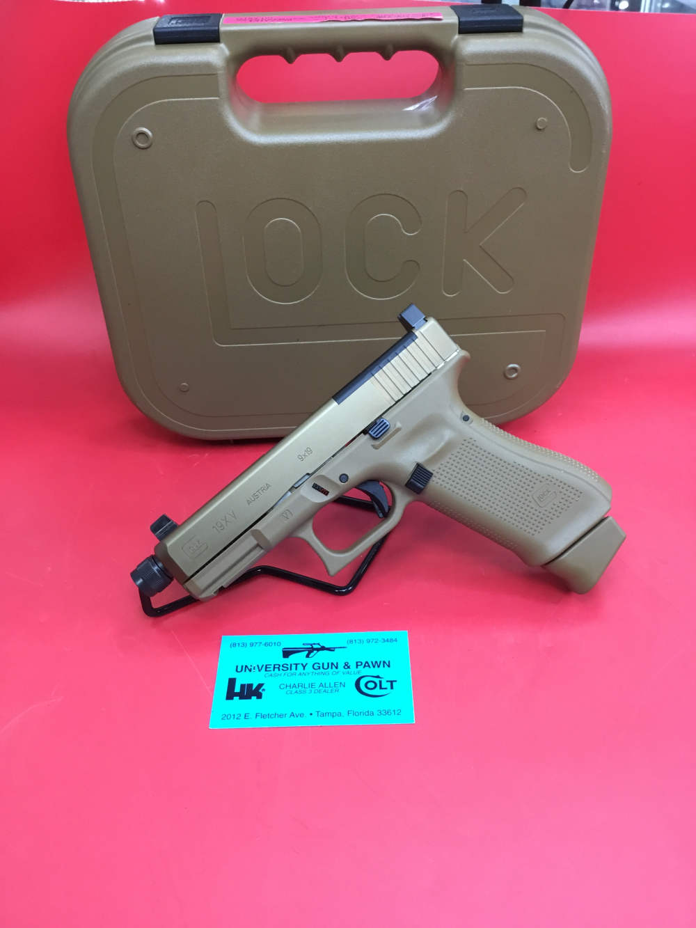Glock 19x V MOS Davidson exclusive 9mm FDE TAN Threaded Barrel 19/17rd 4.52-img-0