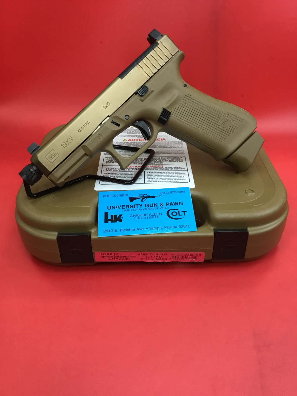 Glock 19x V MOS Davidson exclusive 9mm FDE TAN Threaded Barrel 19/17rd 4.52-img-11