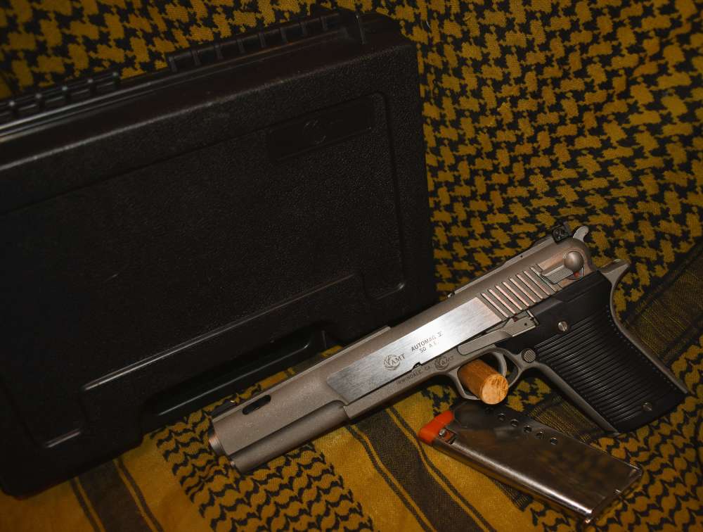 RARE AMT Automag V .50 AE Big Boy Original Box 2 Mags Collector Nice-img-0
