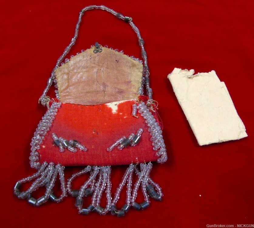miniature Antique glass beaded purse , With provenance-img-1
