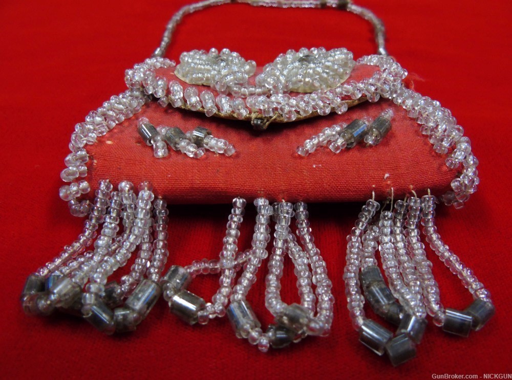miniature Antique glass beaded purse , With provenance-img-6