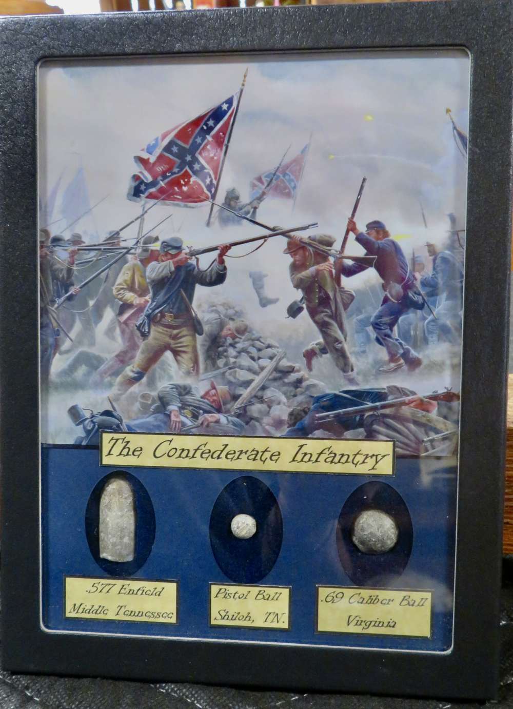 CONFEDERATE INFANTRY CIVIL WAR RELIC DISPLAY — ENFIELD, SHILOH & VIRGINIA-img-1