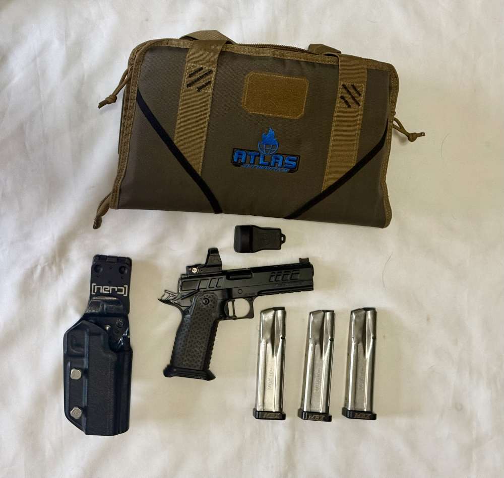 Used Atlas Athena 9mm Pistol Black with Leupold Pro NV 2.5 sight -img-0
