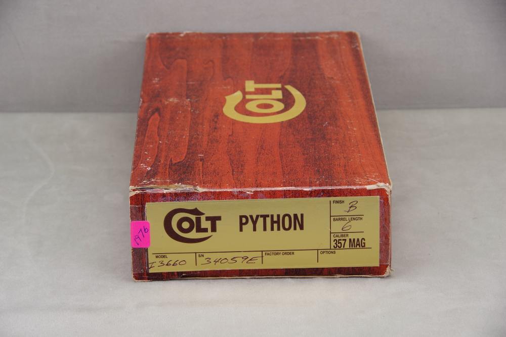 1976 Colt Python 357 Mag 6'' Blue 99% w/ Orig Box & Papers Bonded Ivory-img-2