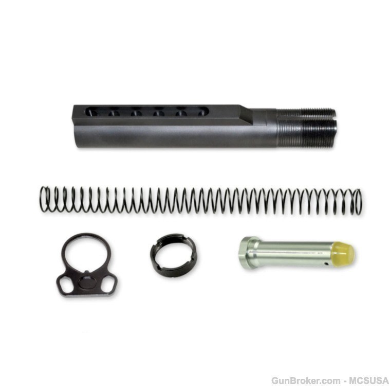 AR15 Mil Spec Buffer Tube Kit w/ Dual Sling End Plate Fast Free Shipping-img-0