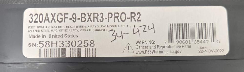 Sig Sauer 320 AXG Pro 9mm 4.7" barrel NIB -img-3