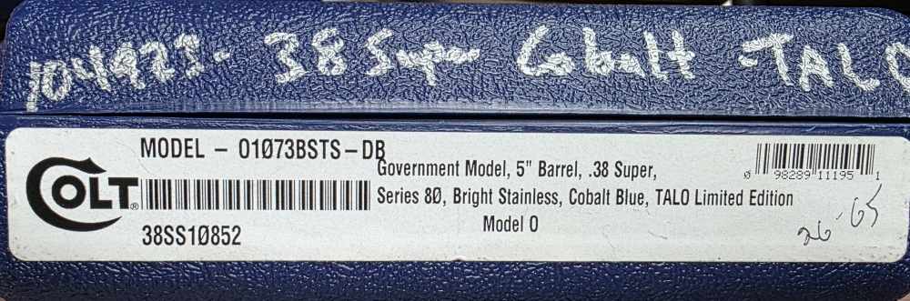 RARE COLT COBALT BLUE 38 SUPER TALO 1 OF 500 LIMITED EDITION O1073BSTS - DB-img-24