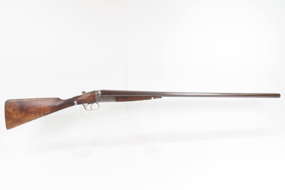 ENGRAVED British JAMES CARR & SONS Side x Side C&R HAMMERLESS 12 g. Shotgun-img-0