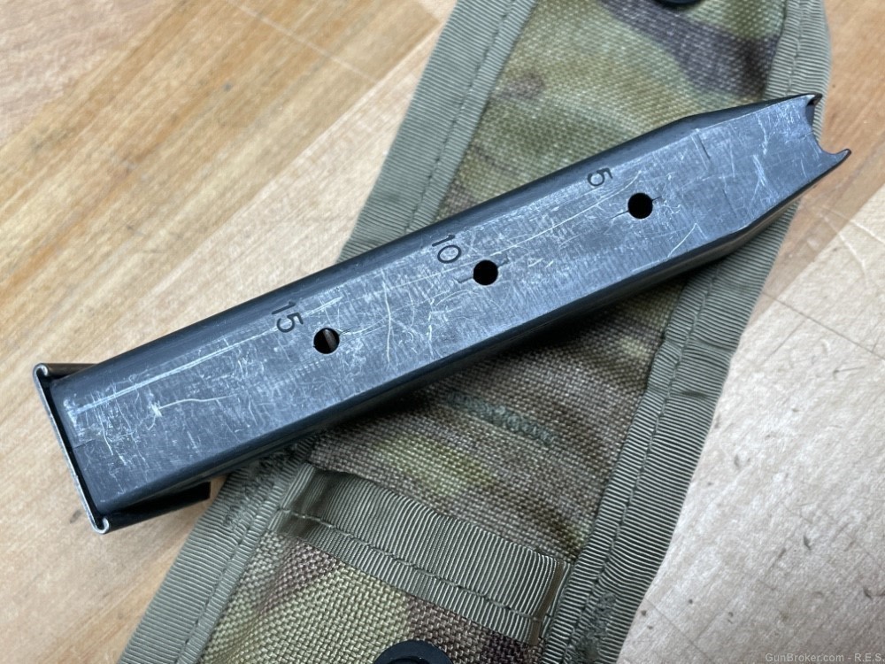 Beretta 92 Military 15 RND Mag Clip Magazine & Army Multicam Pouch-img-1