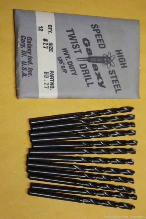 N.O.S Size 27 High Speed Drill Bite Qty 12 U.S.A. Galaxy made Free Shipping-img-0