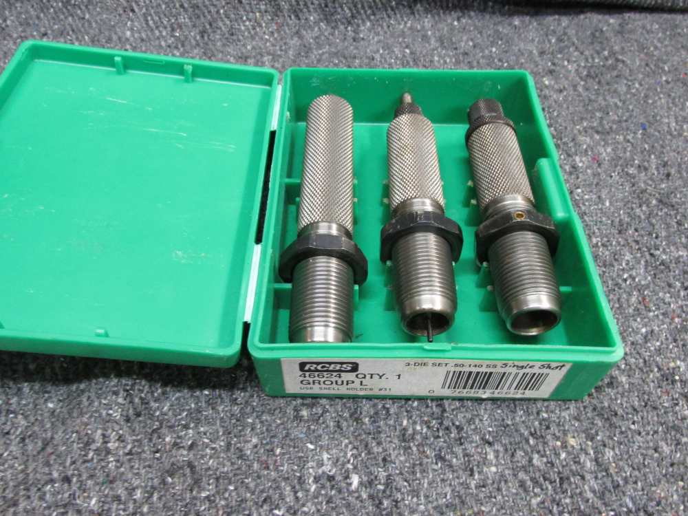 3 PIECE RCBS MADE .50-140 SINGLE SHOT CALIBER RELOADING DIE SET-SCARCE-img-0