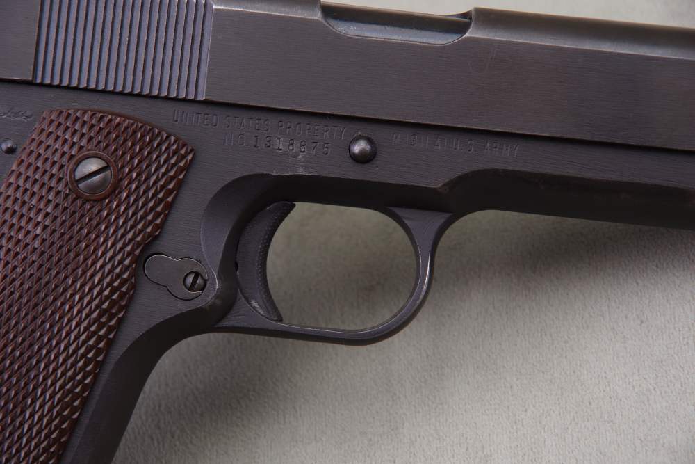 All Original 1943 Remington-Rand 1911A1 45 ACP 5'' Parkerized 96%-img-10