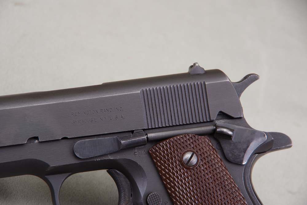 All Original 1943 Remington-Rand 1911A1 45 ACP 5'' Parkerized 96%-img-4
