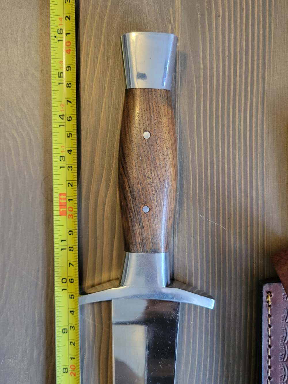 LARGE Custom-Made Bowie Knife with Custom Sheath-img-4