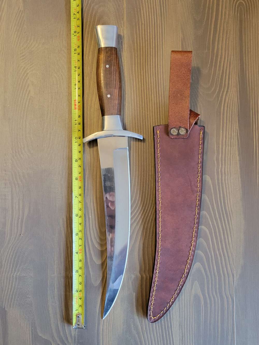 LARGE Custom-Made Bowie Knife with Custom Sheath-img-6