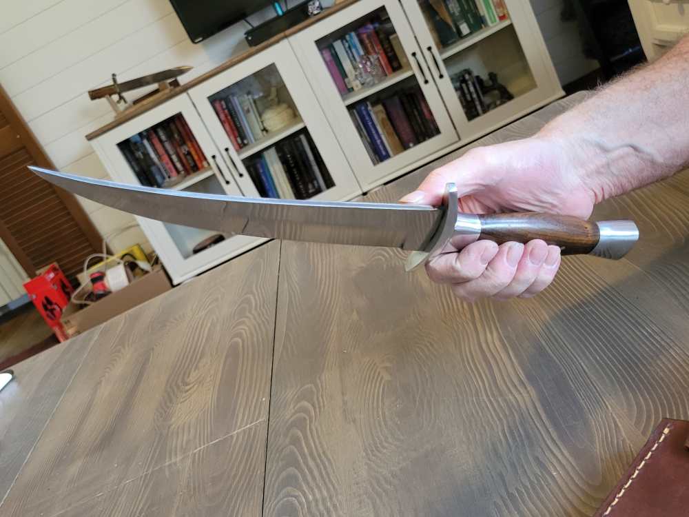 LARGE Custom-Made Bowie Knife with Custom Sheath-img-9