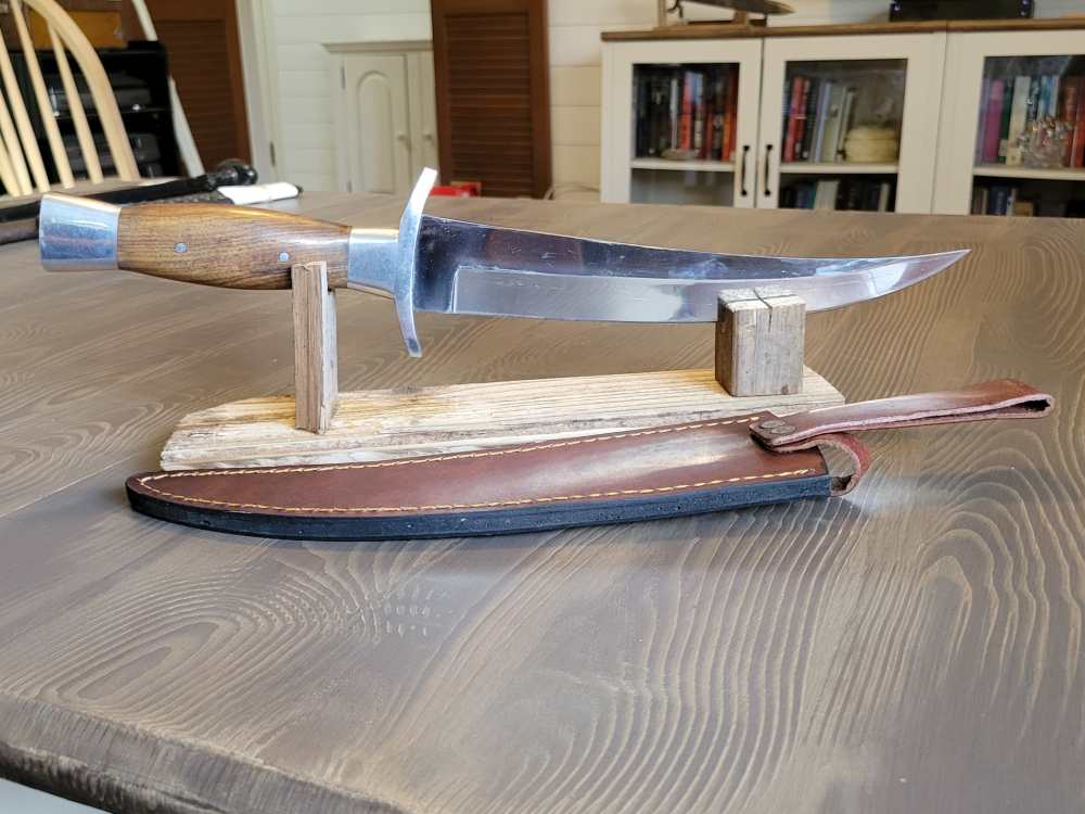 LARGE Custom-Made Bowie Knife with Custom Sheath-img-0