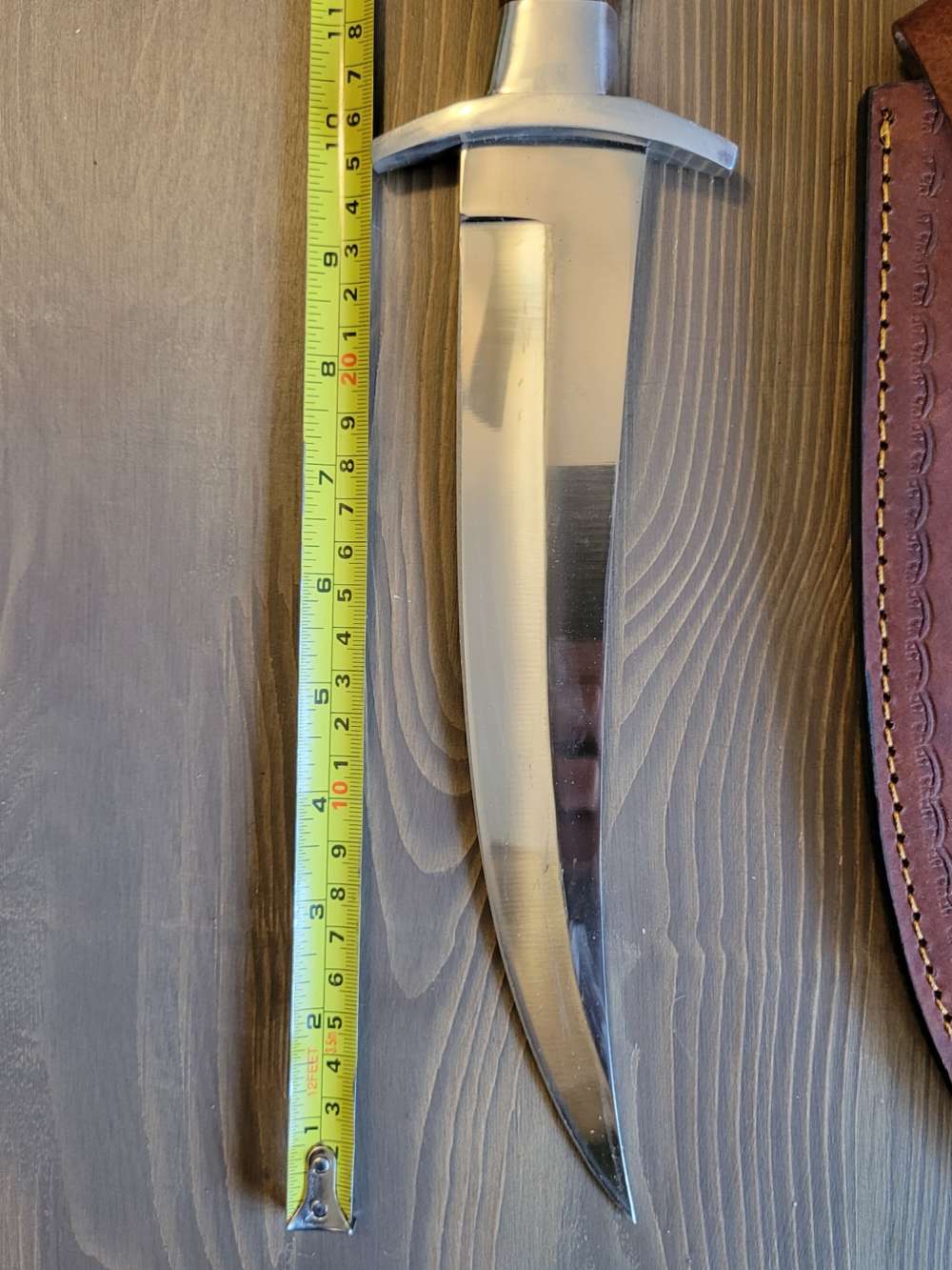 LARGE Custom-Made Bowie Knife with Custom Sheath-img-5
