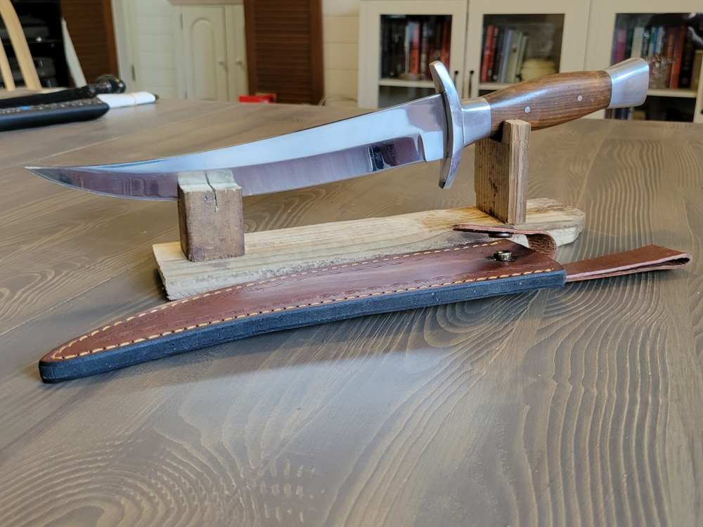 LARGE Custom-Made Bowie Knife with Custom Sheath-img-1