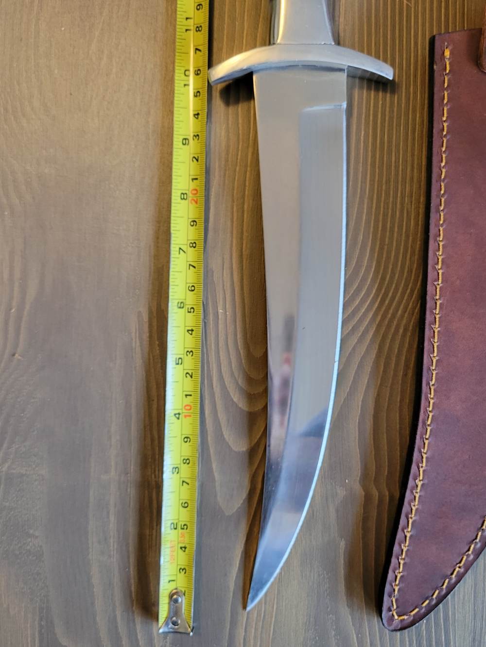 LARGE Custom-Made Bowie Knife with Custom Sheath-img-8
