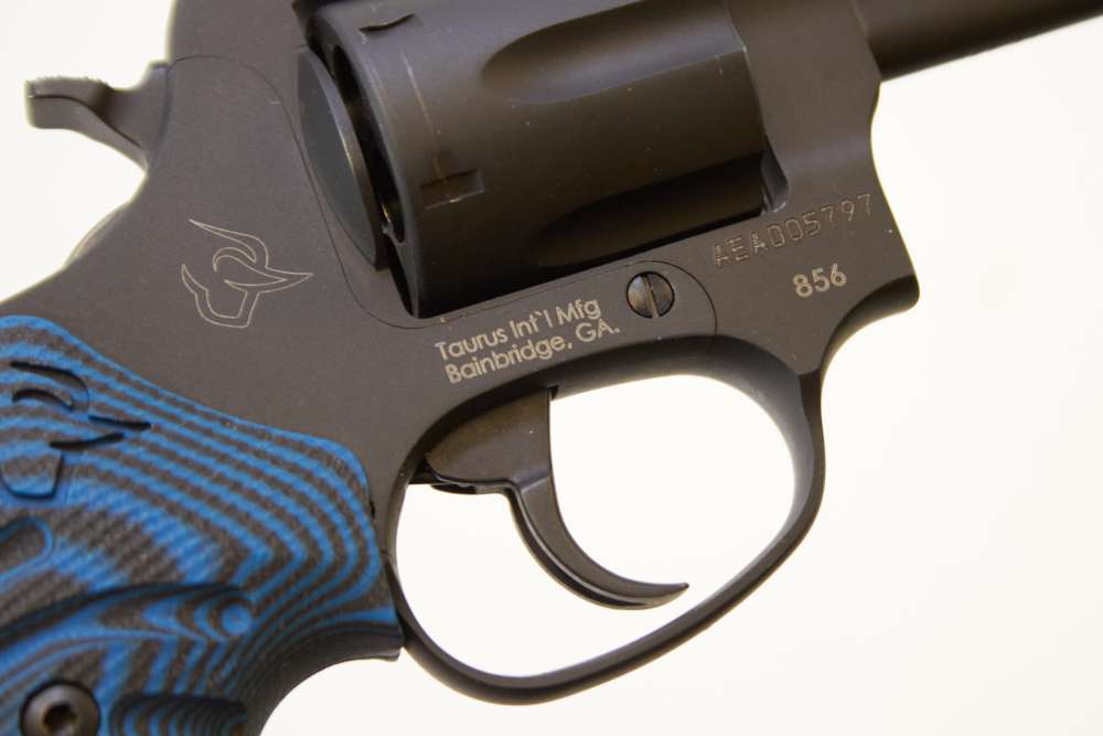 Taurus 856 6 Shot 38 SPL 2 in Barrel Snub Nose W/ Box Blue G10 Grips-img-5