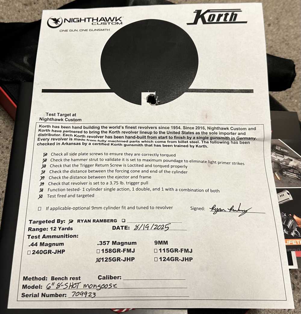 Nighthawk Custom Korth Mongoose 8 Shot 357 Magnum 6" Revolver .357 MAG 1282-img-10