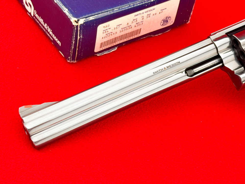 1989 S&W Model 586-1 .357 Magnum 8-3/8" Full Lug Blue w/ Matching Box-img-3