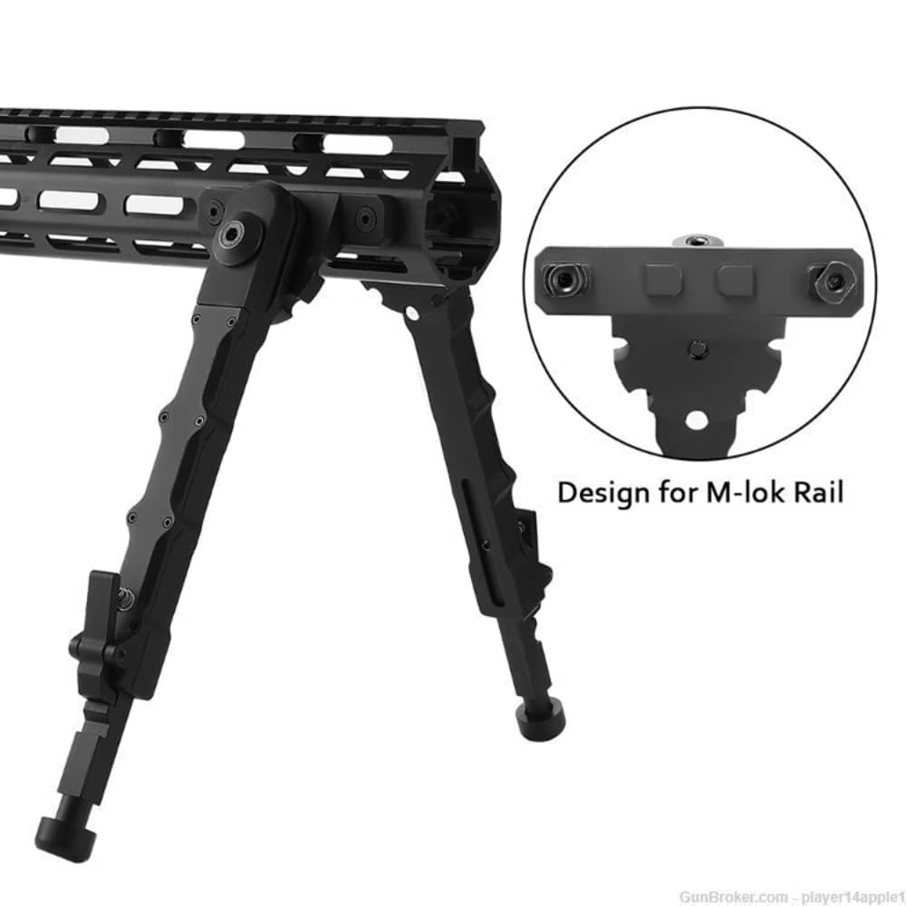 M-LOK Aluminum 6" to 9" Folding Bipod 5 Adjustment Levels-img-2
