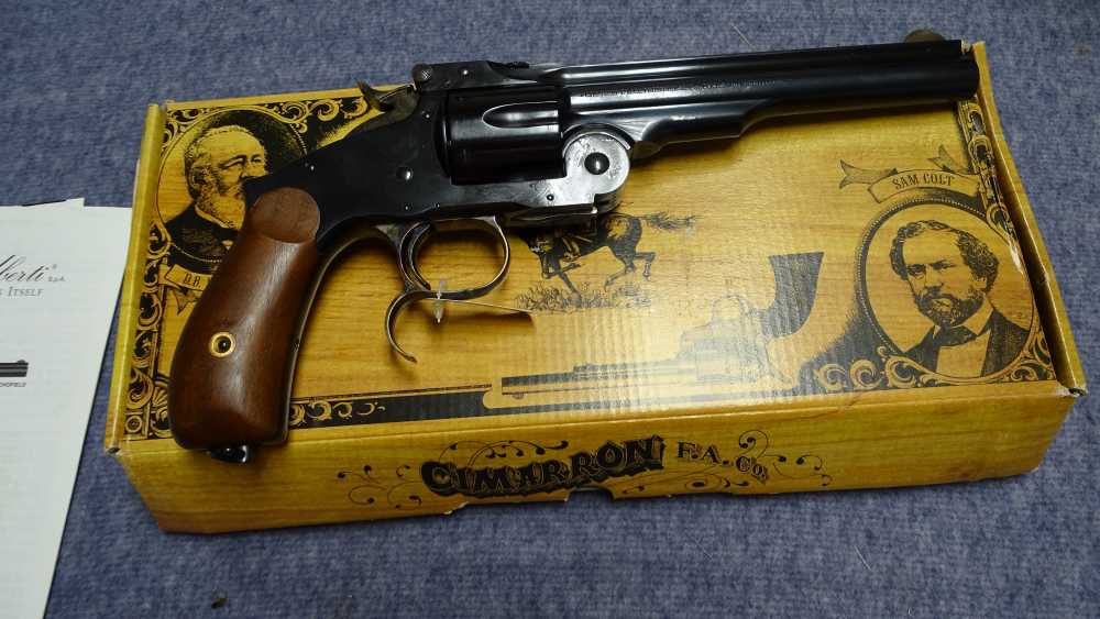 NIB Cimarron Russian S&W No.3 6.5".44 Top-Break Military Revolver Schofield-img-1