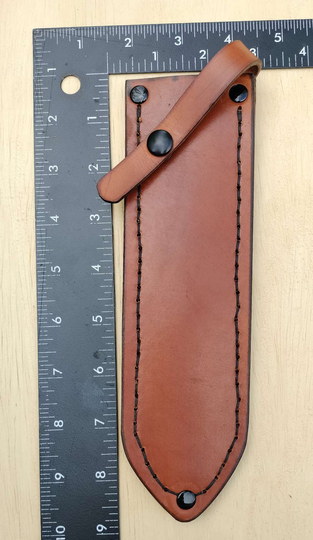 WW1 Trench Brass 1918 Knife Leather Sheath ST Golden Brown-img-8