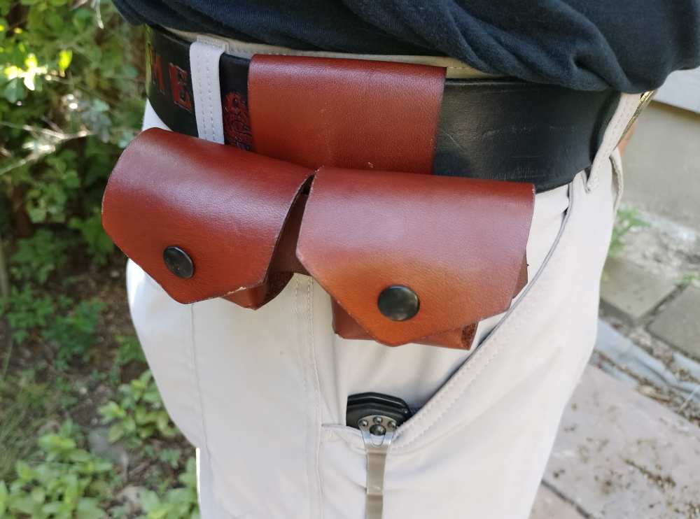 Ruger 10/22 Heritage .22 Double Mag Cylinder Leather Pouch Golden Brown-img-7