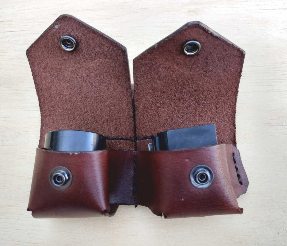Ruger 10/22 Heritage .22 Double Mag Cylinder Leather Pouch Golden Brown-img-4