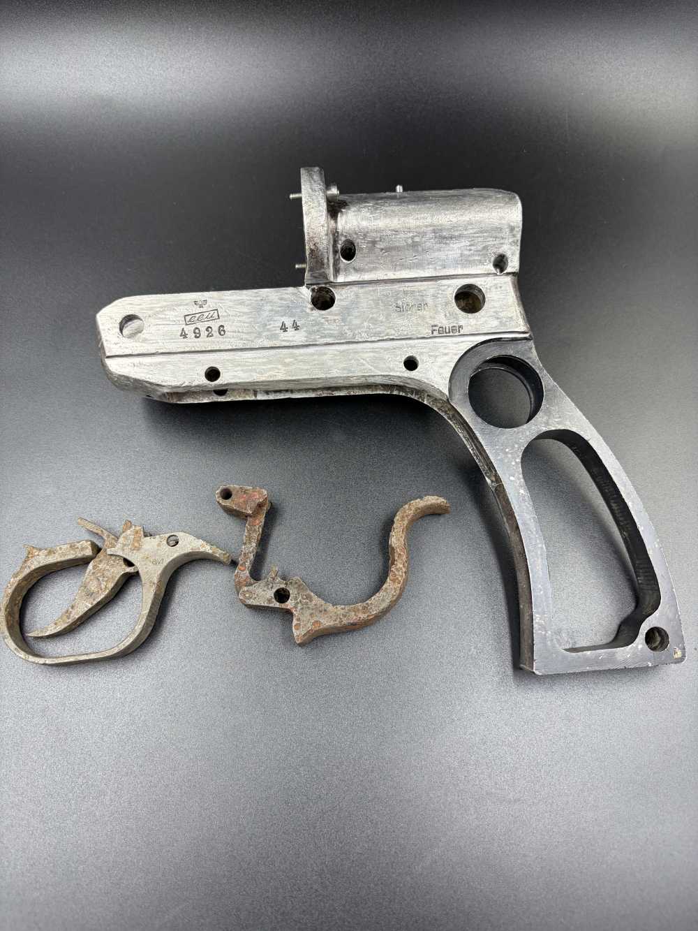 WWII German Kriegsmarine SLd Double Barrel Flare Pistol Frame Parts U Boat -img-1