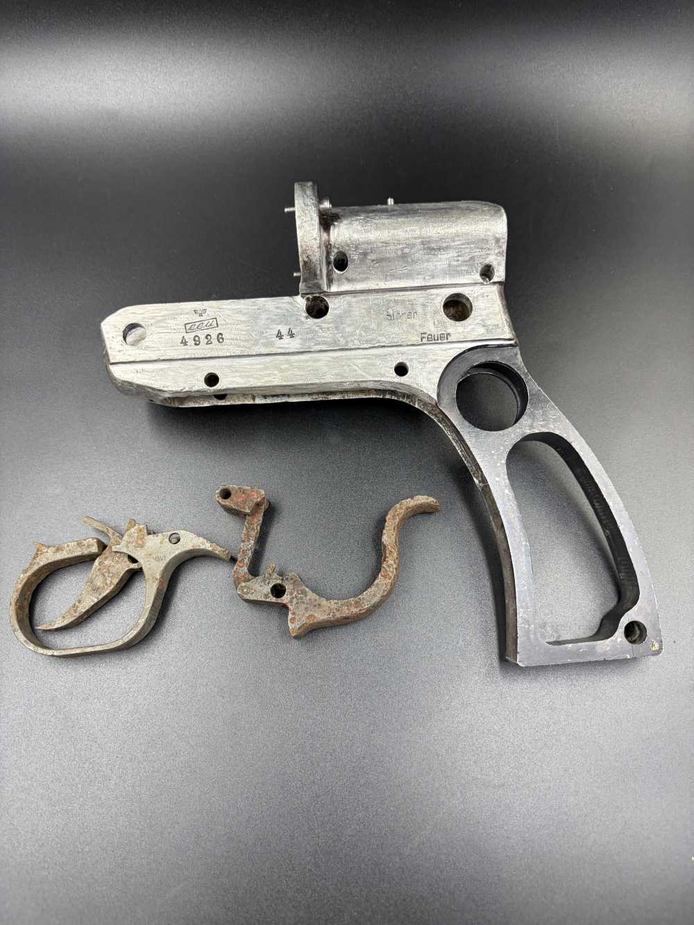 WWII German Kriegsmarine SLd Double Barrel Flare Pistol Frame Parts U Boat -img-0