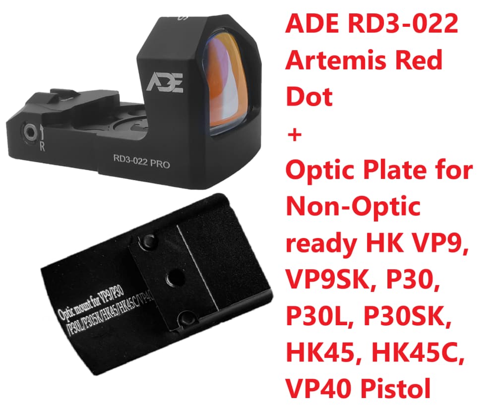 Ade RD3-022 Red Dot+Optic Mount Plate for "Non Optic Ready" HK VP9 Pistol-img-0