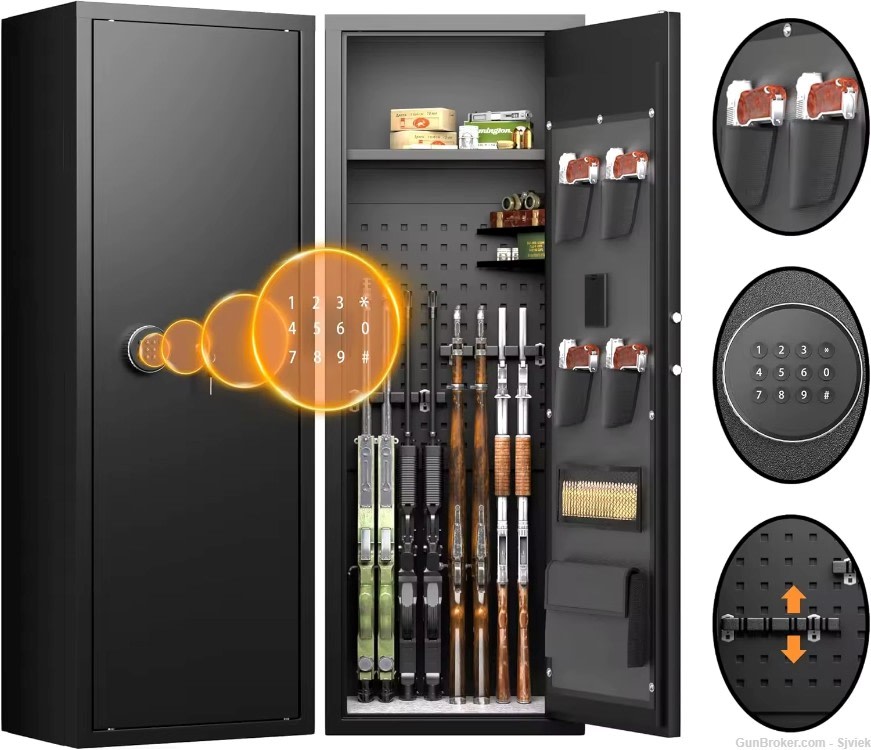 Large Multi Gun Safe w/Code + Key Entry + Motion Alarm 55"x21"x15" G30-img-0