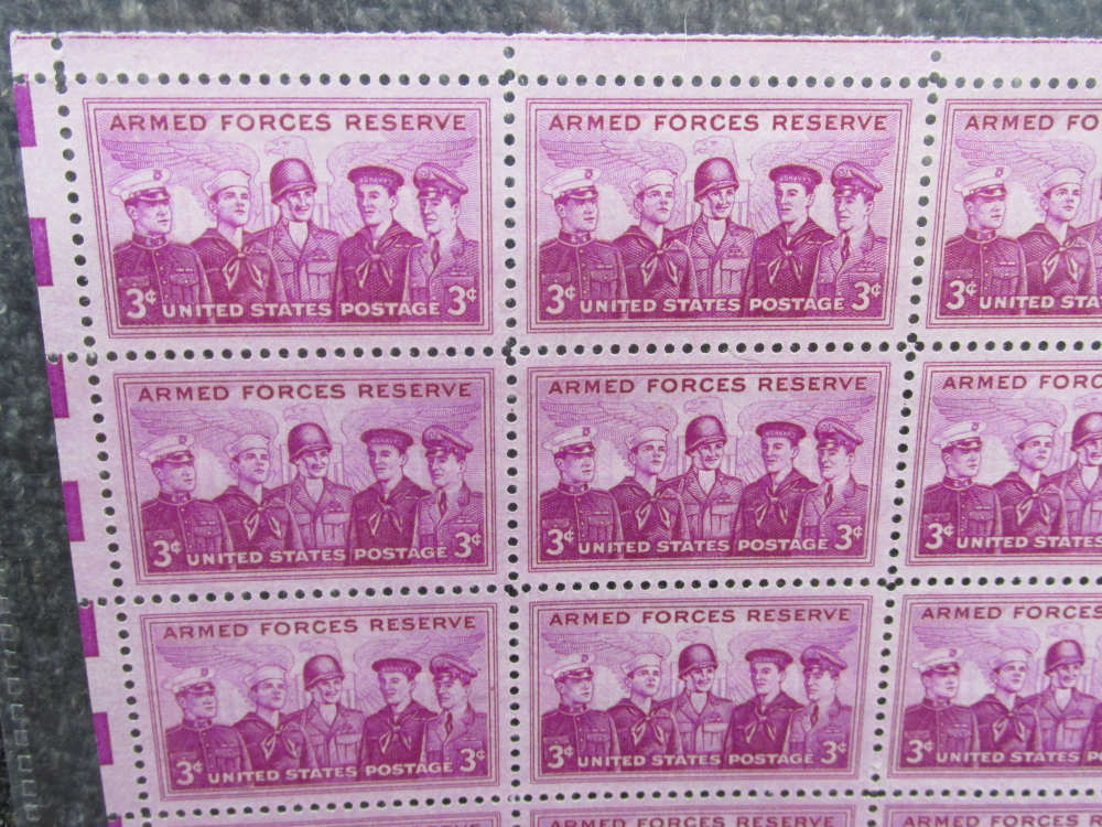 3 NEW OLD STOCK SHEETS OF WWII U.S. POSTAGE STAMPS, 1940, 1953, 1955-PATTON-img-2