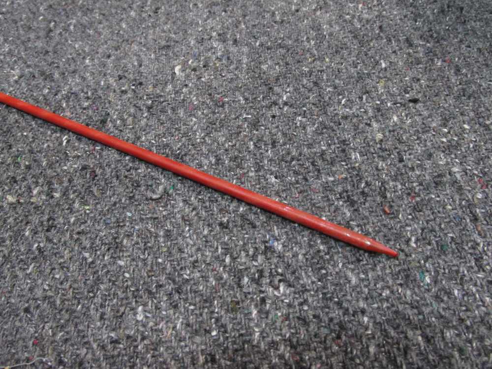 ORIGINAL WWII GERMAN MINE MARKER FLAG WITH SKULL, POST MEASURES 19" TALL-img-3