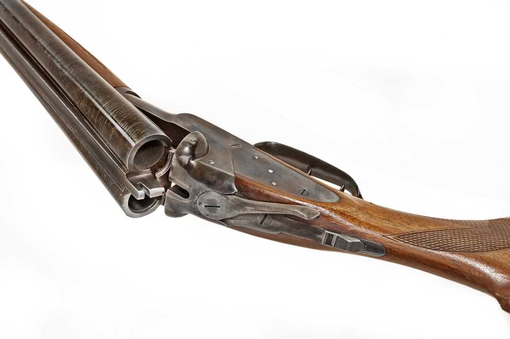 ANTIQUE KING NITRO SxS HAMMERLESS DAMASCUS SHOTGUN EXCELLENT.  NO FFL-img-2