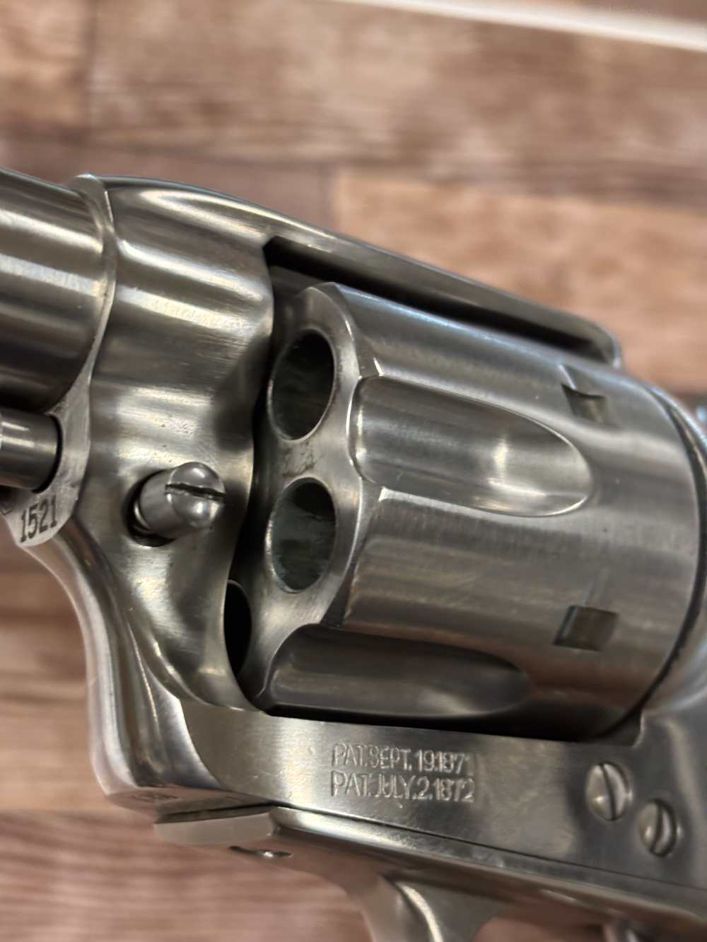 CIMARRON MODEL P 4.75" STAINLESS BLACK SIM HORN GRIP SAA REVOLVER NO RES-img-20
