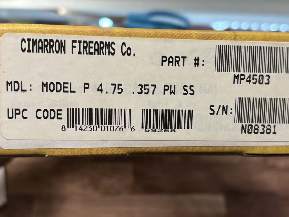 CIMARRON MODEL P 4.75" STAINLESS BLACK SIM HORN GRIP SAA REVOLVER NO RES-img-21
